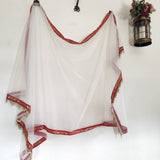 white Bridal Indian Wedding Dupatta long net embroidered scarf Punjabi dress dupattas embroidery for festival chunni lehenga stole - Neel Creations By Saanvi