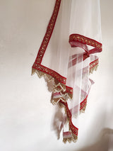 white Bridal Indian Wedding Dupatta long net embroidered scarf Punjabi dress dupattas embroidery for festival chunni lehenga stole - Neel Creations By Saanvi