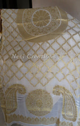 White Indian Wedding Dupatta long scarf Punjabi dress dupattas with zari embroidery for festival chunni lehenga stole - Neel Creations By Saanvi