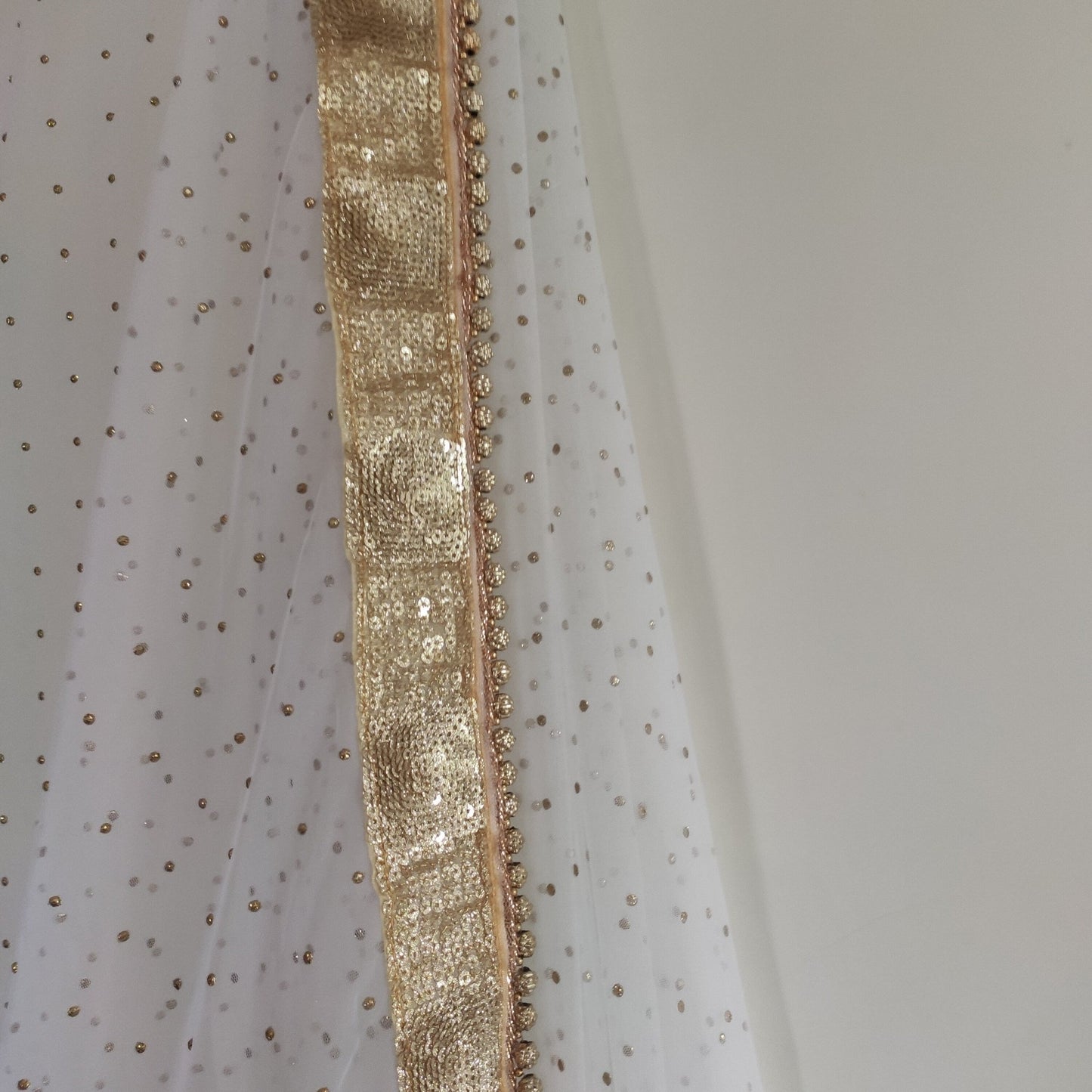 White net dupatta. Indian long dress dupatta - Neel Creations By Saanvi