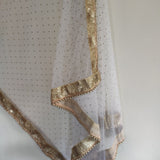White net dupatta. Indian long dress dupatta - Neel Creations By Saanvi