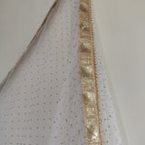 White net dupatta. Indian long dress dupatta - Neel Creations By Saanvi