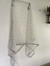 White net with silver sequins dupatta. - Neel Creations By Saanvi