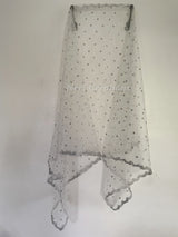 White net with silver sequins dupatta. - Neel Creations By Saanvi