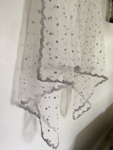 White net with silver sequins dupatta. - Neel Creations By Saanvi