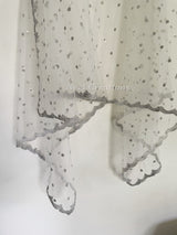 White net with silver sequins dupatta. - Neel Creations By Saanvi