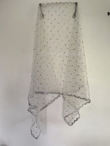 White net with silver sequins dupatta. - Neel Creations By Saanvi