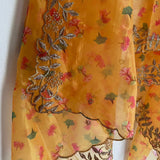 Yellow dupatta in organza material with scallop embroidery border. Indian dupatta for women dresses - Neel Creations By Saanvi