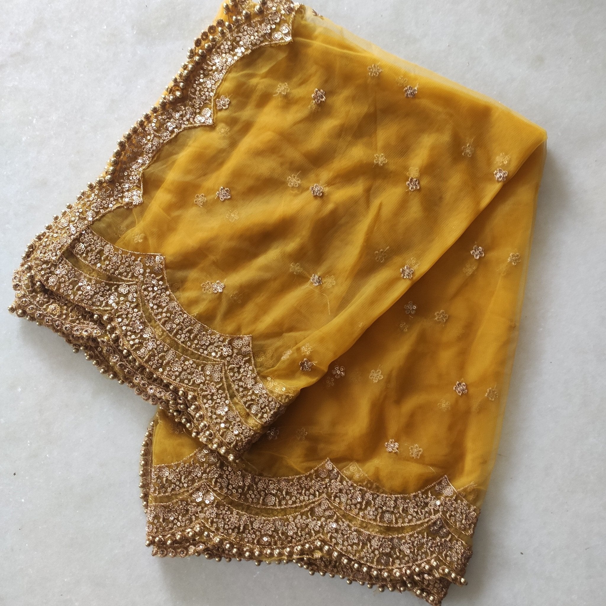 Yellow Golden Indian Dupatta. Tradition dupatta, Long net embroidered scarf, Punjabi dress dupattas for lehenga | Dupatta - Neel Creations By Saanvi